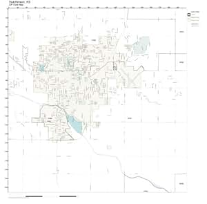 Amazon.com: ZIP Code Wall Map of Hutchinson, KS ZIP Code Map Not