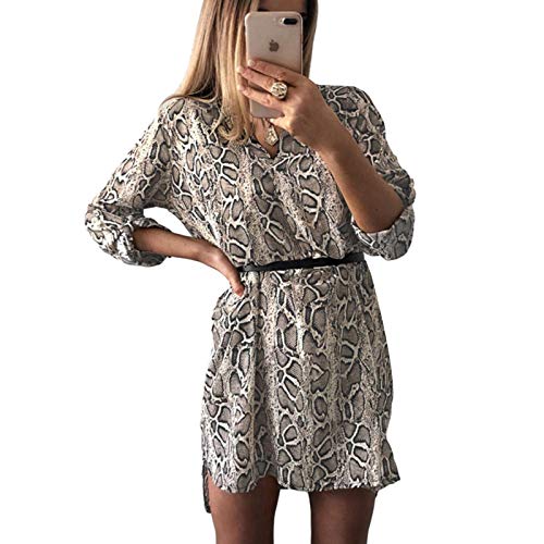 51%2B9I6vqeOL Vestido camisero con estampado de serpiente Cuello en V Manga larga Top casual Vestido camisero con estampado de… Vestido camisero con estampado de serpiente Cuello en V Manga larga Top casual Vestido camisero con estampado de…