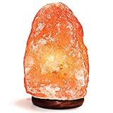 Natural Himalayan Salt Lamp. Hand Carved With Elegant Wood Base (Single Lamp)