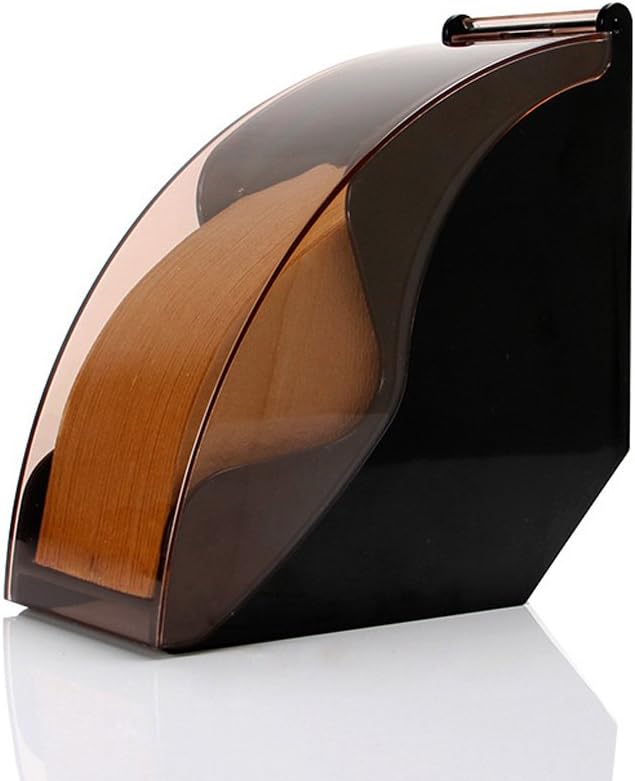 Soriaceยฎ Coffee Filter Holder, Acrylic Coffee Filter Dispenser Storage Napkin Stand with Dustproof Cover Suitable for Conical and Fan-Shaped Coffee Filter Papers