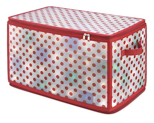Whitmor Christmas Large Ornament Storage Zip Chest with 112 Compartments, Multicolor