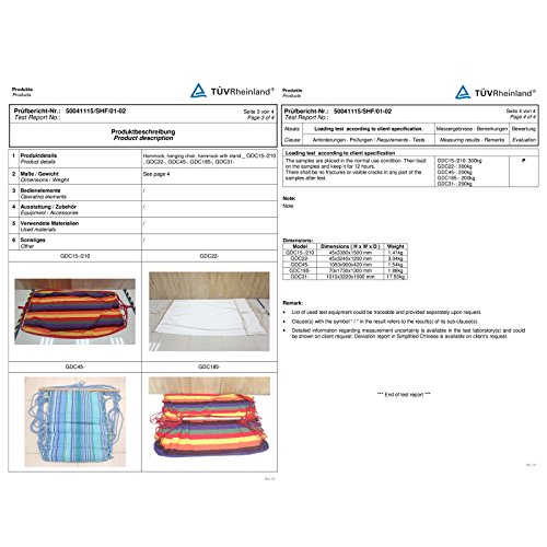 Songmics Hängematte Mehrpersonen 210 x 150 cm, Belastbarkeit bis 300 kg GDC210 – Bild 4