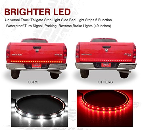Carrep Universal Truck Tailgate Strip Light Side Bed Light Strips 5 Function Waterproof Turn Signal, Parking, Reverse,Brake Lights (47 inches) - Thumbnail 2