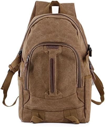 Great Rock Canvas School Backpack Laptop Bag Daypack College Bag Sports Bag Weekend Bag,Coffee
