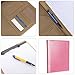 Geila Business PU Leather Resume Storage Clipboard Folder Portfolio Padfolio, Interview/ Legal Document Organizer & Business Card Holder for Office Conference (Pink)