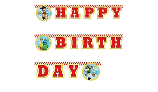 Girls Boys Birthday Party Banner Disney Toy Story Woody Buzz