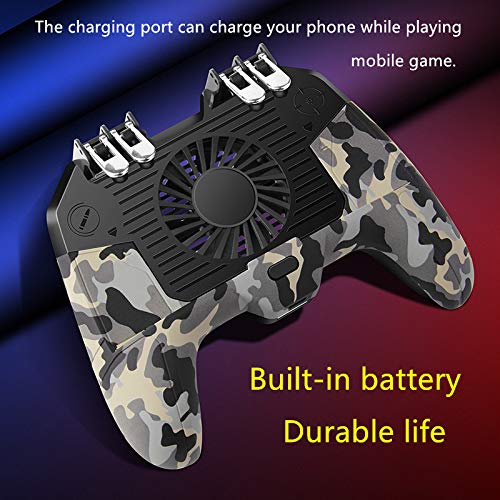 image for popman Mobile Game Controller 4 Trigger with Cooling Fan for PUBG/Call