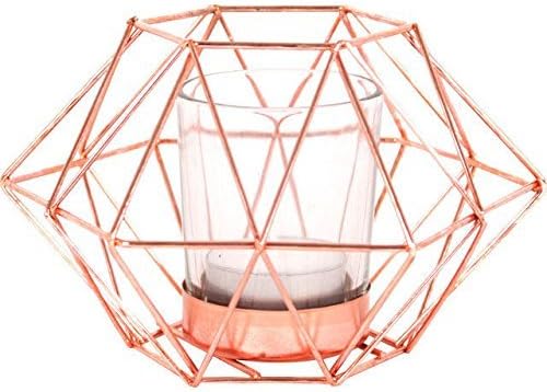 Lovely Copper Metal Geometric Octagonal Tea Light Tealight Candle Holder by WA