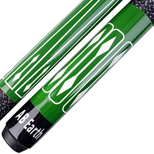 AB Earth 2-Piece Pool Cue/Pool Stick Ergonomic Design Hardwood Canadian Maple Billiard Cue, 57 Inch,18 -21 Ounces,13mm Hard Le Pro Tip (C1)