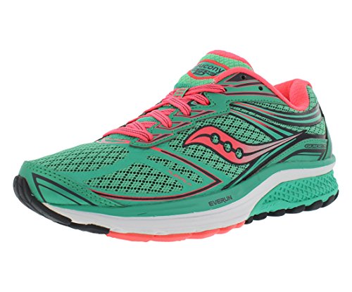 Saucony Women's Guide 9 Running Shoe, Teal/Coral, 7 M US