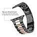 for iWatch Bands 42MM, Rosa Schleife Apple Watch Band 42mm Stainless Steel Metal Smart Watch Bands Replacement Strap with Classic Bracelet Clasp Wrist Band for 42mm iWatch Series 3/2/1 Sport Edition