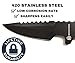 DAX Industries Fixed Blade Survival Knife with Magnesium Fire Starter, 4 Inch Full Tang Blade, Stainless Steel, Protective Nylon Sheath Included