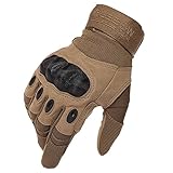 REEBOW GEAR Military Hard Knuckle Tactical Gloves Full Finger for Army Gear Outdoor Sport Work Shooting Airsoft Paintball Hunting Riding Motorcycle Brown L