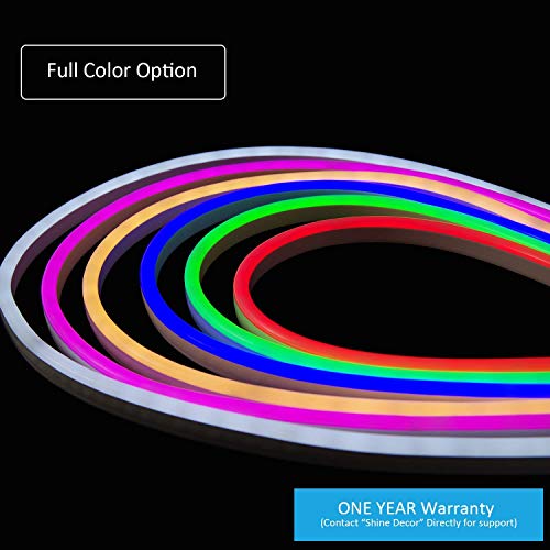 shine decor Led Neon Lights, dimmable 3000K Warm White Rope Lights, Update Waterproof 2835 120Leds/M, 50ft, 110V, Included All Necessary Accessories, Flex Durable for Outdoor Decor Or Commercial Use
