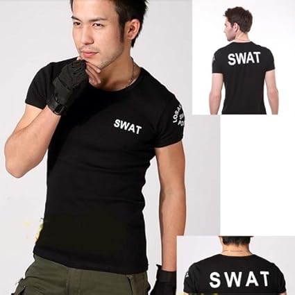 Amazon Swat 装備にこだわりをもってる方へ ぴっちり Tシャツ メンズ 黒 Mサイズ サバゲー 装備 サバイバル ミリタリー アニメ 萌えグッズ 通販