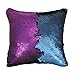 Play Tailor Sequin Pillow Cover Cushion Covers 16x16in Flip Sequins Decorative Throw Pillow Case, Navy Blue and Purple