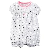 Carters Baby Girls Dotted Heart Romper 9 Month White