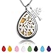 Teardrop Aromatherapy Essential Oil Diffuser Necklace Locket Pendant Hypo-Allergenic 316L Surgical Grade Stainless Steel with 23.6