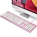 Hi-azul Wired USB Keyboard, Ergonomics Ultra Slim Wired Keyboard Chocolate Quiet Waterproof Keyboard with Floating Key Caps for Office and Home Use (Pink)