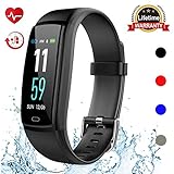 Mgaolo Fitness Tracker HR, Activity Tracker Waterproof Smart Watch Wristband with Heart Rate Blood Pressure Pedomete for Android and iPhone (Black)