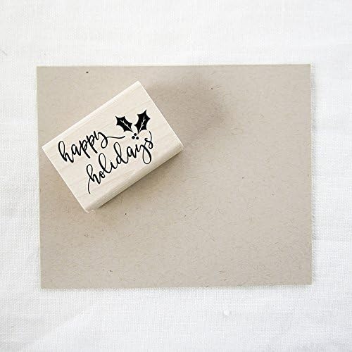 Happy Holidays Rubber Stamp
