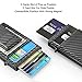 SHILFID RFID Credit Card Holder Leather Thin Carbon Fiber Wallet for men Black