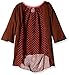 Dollie & Me Girls' Knit Hi-Low Turkey Screen Printed Tunic with Knit Polka Dot Ruffle Legging
