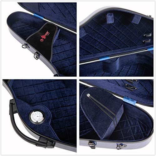 Aileen Violin Hard Case 4/4 Full Size Luxury with Hygrometer Suspension, Purple