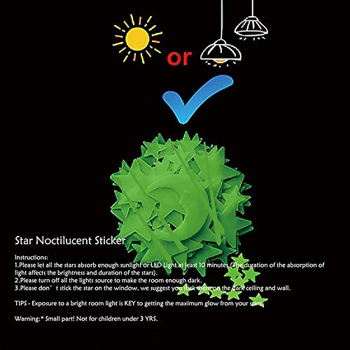 4 Shooting+Stars+Bright+Stickers+Ceiling+Decals+Bedroom