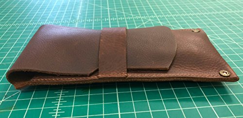 Leather Cigar Case Pouch | Kodiak | Handmade | Full-Grain Leather | Holds 3 Standard Cigars | Shotgun Shell-Style Rivets