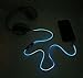 Glow-in-the-Dark Flashing 3.5mm Auxiliary Audio Cable - LED AUX Cable with Microphone for Headphones, iPhone, Speakers, Computer, Car Stereos and More (Blue)