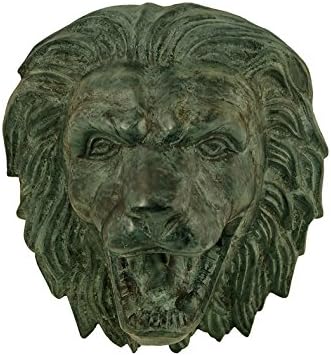 Mr Fredrik Wall Mounted Fountain in The Shape Of Lion Head, Green, 28x26x14 cm