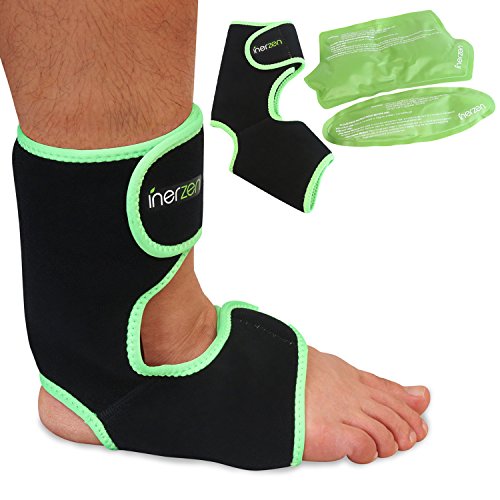Inerzen Foot and Ankle Support Hot and Cold Gel Therapy Wrap - Includes 2 Hot or Cold Gel Packs for Pain Relief - Microwavable, Freezable, Reusable (One Size Fits All) - Thumbnail 6