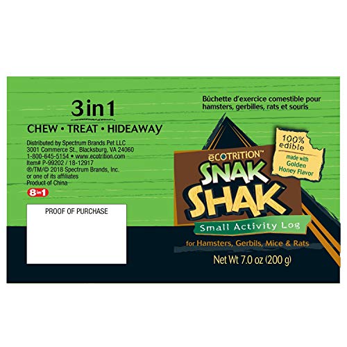 eCotrition Snak Shak Small Activity Log For Hamsters, Gerbils, Mice And Rats