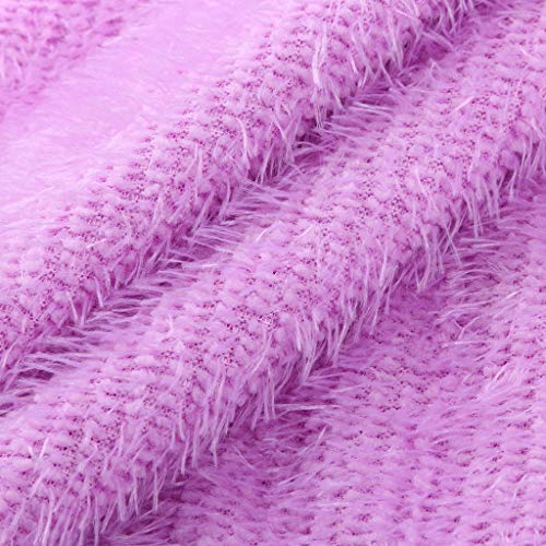 HOSOME Women Long Knitted Sweaters 2019 Fashion Long Sleeve Solid Color Sweaters Hot Pink