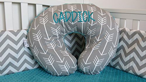 Arrow and Minky Nursing Pillow Cover - Infant Nursing Pillow Cover, Feeding Pillow Cover - Many colors - Blue, Mint, Black, Red, Gray, Green, arrow boppy cover