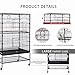 VIVOHOME 53 Inch Wrought Iron Large Bird Cage with Rolling Stand for Parrots Conures Lovebird Cockatiel Parakeetsthumb 1
