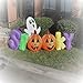 EasyGoProducts 7 Foot Spooky Ghost Pumpkin Halloween Party Portable Air Blown Inflatable Yard Decoration with LED Lights and Blower Fan Motor