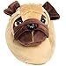 Funziez! Animal Slippers - Plush Pug Dog Slippers (Light Brown, X-Large)