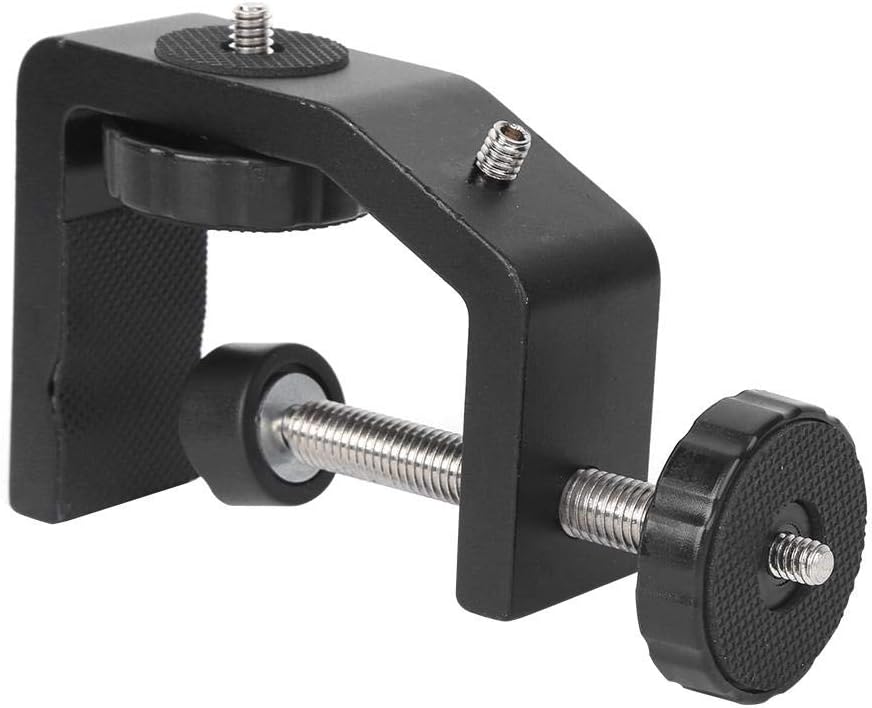 EBTOOLS Camera C Clamp,Large Aluminium Alloy Black C Clamp Mount Fixed Desktop Bracket Replacement for Flashlight Camera Tripod Photography - Image 4
