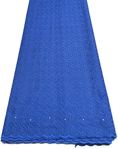 SWISS LACE AFRICAN FABRIC ORIGINAL VOILE EMBROIDERY 5 YARDS 100% COTON