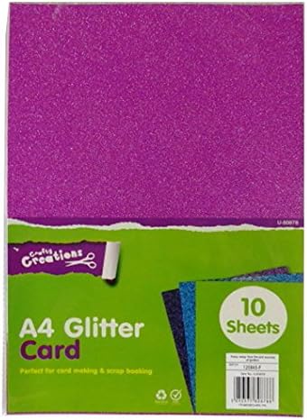 10 x A4 Premium GLITTER Card Assorted Colours Arts Crafts Card Making