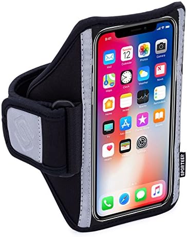 Sporteer Classic M6 Armband for iPhone X, iPhone 8/7/6S, Galaxy S8, Galaxy S7, S6, LG G6, G5, G4, Moto G5S, G5, Pixel, Pixel 2, Xperia XZ1/XZS, and MANY Other Phones (Strap Size Small)