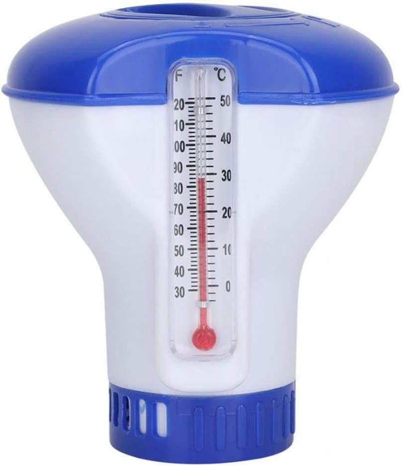 Naugust Swimming Pool Floating Automatic Drug Box with Thermometer Dosing Device Swim Pool Supply Accessories