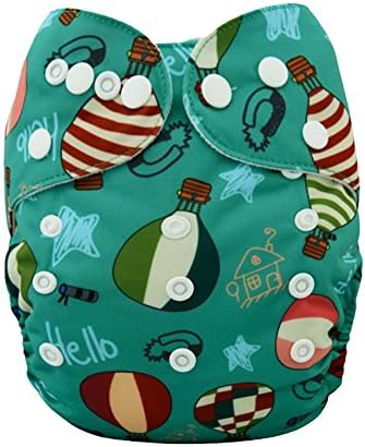 Washable 1pc Cloth Diaper with 1pc Microfiber Insert Reusable Baby Cloth Nappy for Unisex H021 with 1pc insert