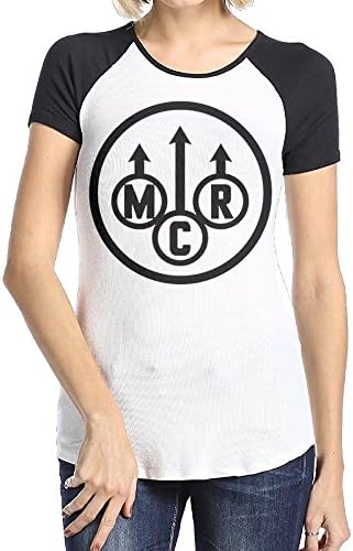 My Chemical Romance Women's Summer Short Sleeves100% Cotton Athletic Raglan Sleeves T-Shirt Black US Size M