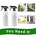 Kiloline Empty PET Plastic Spray Bottles (2-Pack) Refillable 17oz.Black Trigger Sprayer w/Mist/Stream/Off Settings Leakage-proof
