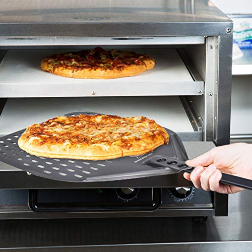 SHANGPEIXUAN Perforated Turning Peel 12 Inch Rectangular Pizza Turning Peel Aluminum Turning Pizza Peel Paddle(12×22 inch) - Thumbnail 7
