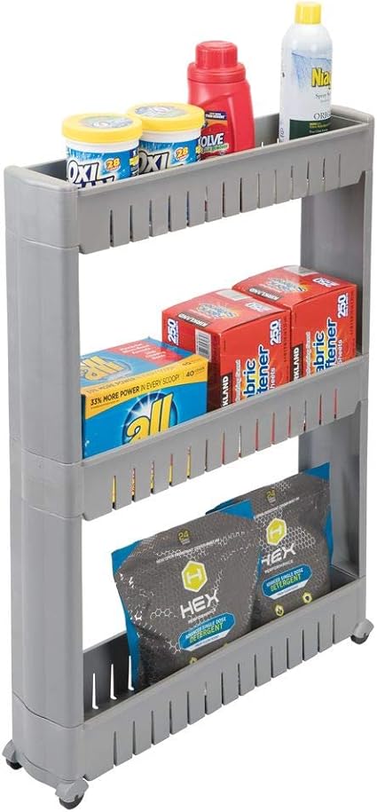 mDesign Carrito auxiliar para la colada – Versátil estantería con