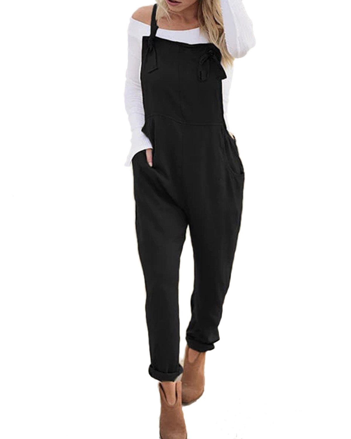 StyleDome Women's Fashion Baggy Loose Fit Overalls Plus Size Romper